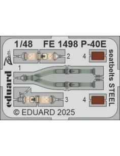 P-40E seatbelts STEEL EDUARD, 1/48 - Eduard Accessories FE1498