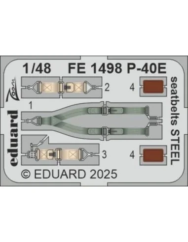 [NO_DESC] P-40E seatbelts STEEL EDUARD, 1/48 - Eduard Accessories F...