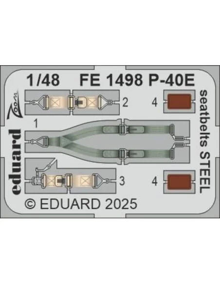 P-40E seatbelts STEEL EDUARD, 1/48 - Eduard Accessories FE1498