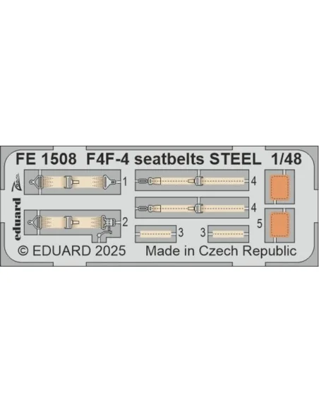 F4F-4 seatbelts STEEL ACADEMY, 1/48 - Eduard Accessories FE1508