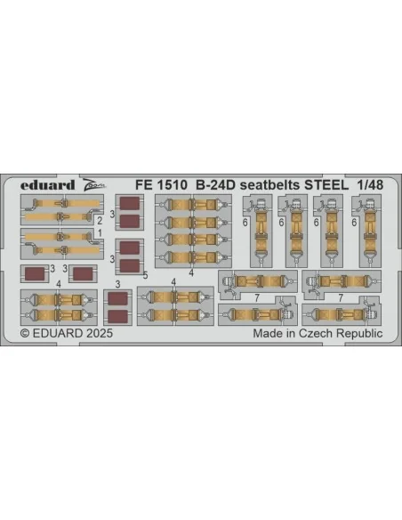 B-24D seatbelts STEEL HOBBY BOSS, 1/48 - Eduard Accessories FE1510