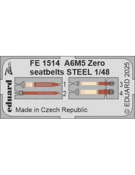 [NO_DESC] A6M5 Zero seatbelts STEEL FINE MOLDS, 1/48 - Eduard Acces...