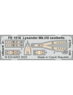 Lysander Mk.I/III seatbelts STEEL AIRFIX, 1/48 - Eduard Accessories...
