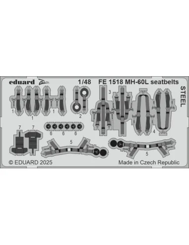 MH-60L seatbelts STEEL ICM, 1/48 - Eduard Accessories FE1518