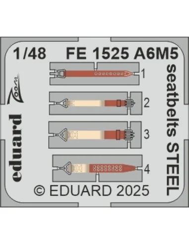 [NO_DESC] A6M5 seatbelts STEEL EDUARD, 1/48 - Eduard Accessories FE...