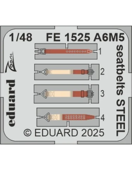 A6M5 seatbelts STEEL EDUARD, 1/48 - Eduard Accessories FE1525