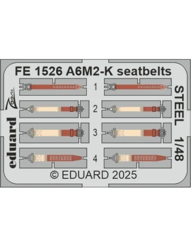 A6M2-K seatbelts STEEL EDUARD, 1/48 - Eduard Accessories FE1526