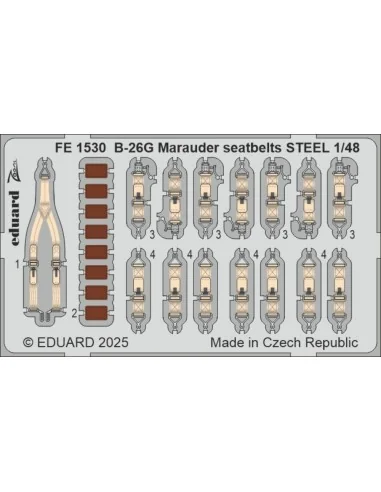 B-26G Marauder seatbelts STEEL ICM, 1/48 - Eduard Accessories FE1530