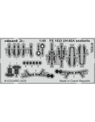 [NO_DESC] UH-60A seatbelts STEEL ICM, 1/48 - Eduard Accessories FE1533