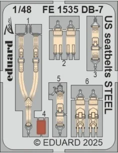DB-7 Boston III US seatbelts STEEL HKM, 1/48 - Eduard Accessories F...