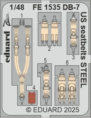 DB-7 Boston III US seatbelts STEEL HKM, 1/48 - Eduard Accessories F...