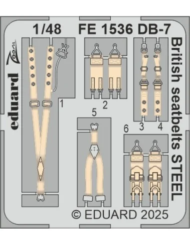 DB-7 Boston III British seatbelts STEEL HKM, 1/48 - Eduard Accessor...