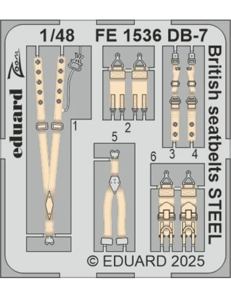 DB-7 Boston III British seatbelts STEEL HKM, 1/48 - Eduard Accessor...