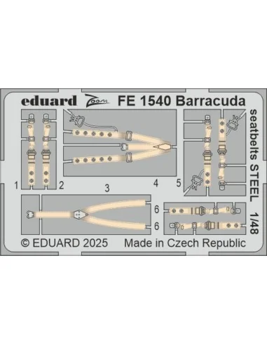Barracuda seatbelts STEEL TRUMPETER, 1/48 - Eduard Accessories FE1540