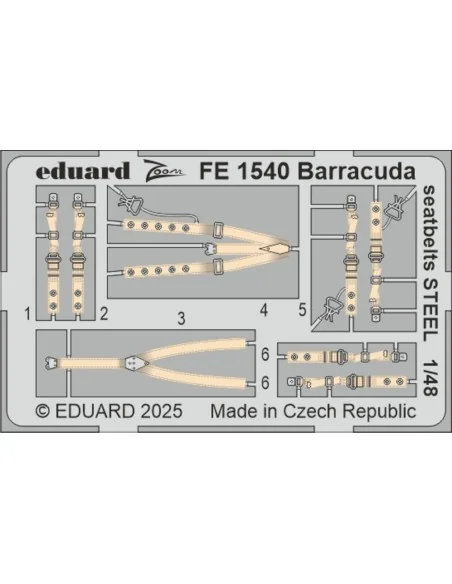 Barracuda seatbelts STEEL TRUMPETER, 1/48 - Eduard Accessories FE1540