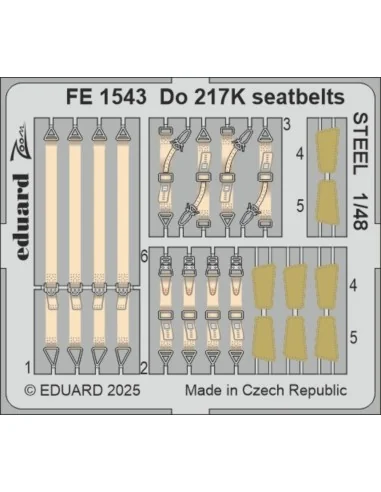 Do 217K seatbelts STEEL ICM, 1/48 - Eduard Accessories FE1543