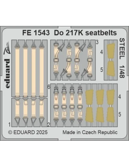 Do 217K seatbelts STEEL ICM, 1/48 - Eduard Accessories FE1543