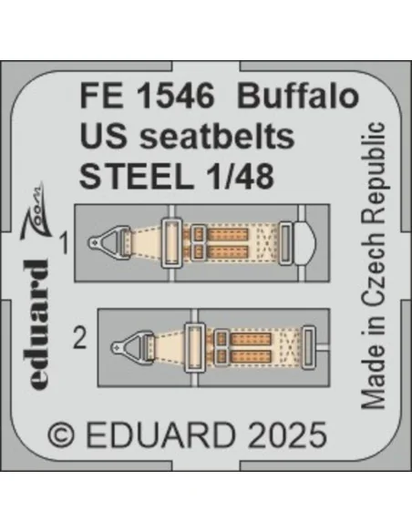 Buffalo US seatbelts STEEL TAMIYA, 1/48 - Eduard Accessories FE1546