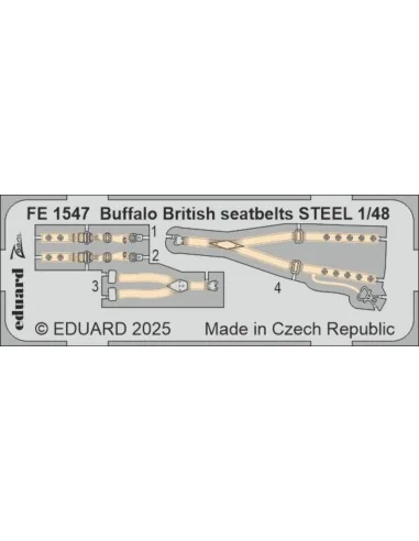 Buffalo British seatbelts STEEL TAMIYA, 1/48 - Eduard Accessories F...