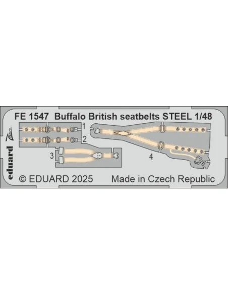 Buffalo British seatbelts STEEL TAMIYA, 1/48 - Eduard Accessories F...