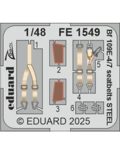 Bf 109E-4/7 seatbelts STEEL TAMIYA, 1/48 - Eduard Accessories FE1549