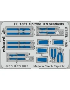 Spitfire Tr.9 seatbelts STEEL AIRFIX, 1/48 - Eduard Accessories FE1551