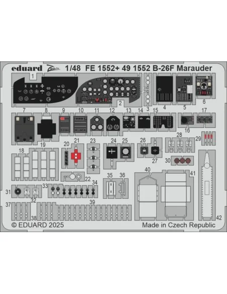 B-26F Marauder ICM, 1/48 - Eduard Accessories FE1552