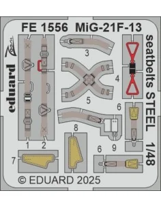 MiG-21F-13 seatbelts STEEL 1/48 for Eduard, 1/48 - Eduard Accessori...