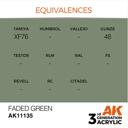 Faded Green 17ml - AK Interactive AK11135 Faded Green 17ml - AK Interactive AK11135