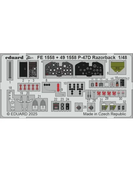 P-47D Razorback for Miniart, 1/48 - Eduard Accessories FE1558
