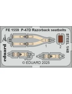 P-47D Razorback seatbelts STEEL for Miniart, 1/48 - Eduard Accessor...