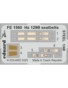 [NO_DESC] Hs 129B seatbelts STEEL for Takom, 1/48 - Eduard Accessor...