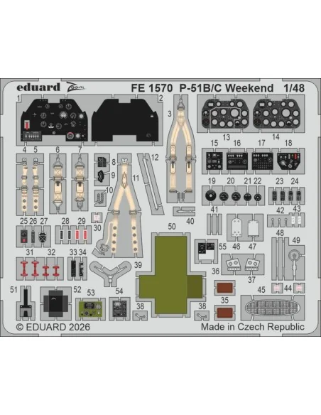 P-51B/C Weekend for Eduard, 1/48 - Eduard Accessories FE1570