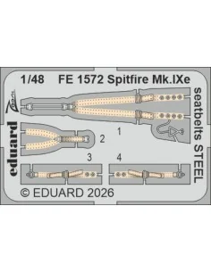 Spitfire Mk.IXe seatbelts STEEL for Airfix, 1/48 - Eduard Accessori...