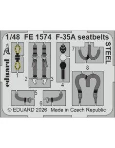 F-35A seatbelts STEEL for Italeri, 1/48 - Eduard Accessories FE1574