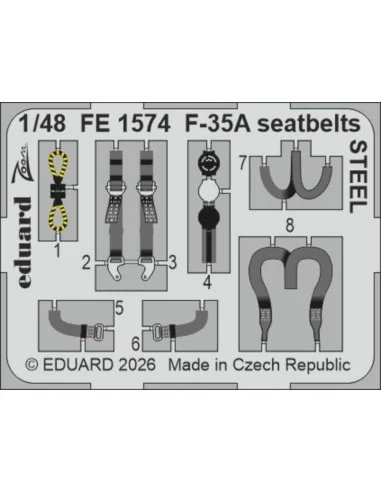 F-35A seatbelts STEEL for Italeri, 1/48 - Eduard Accessories FE1574