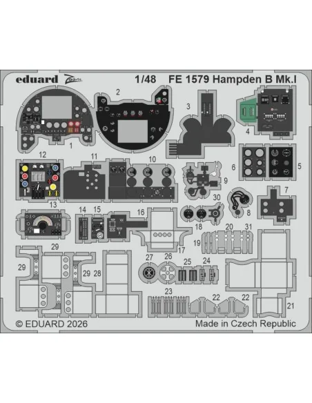 [NO_DESC] Hampden B Mk.I for ICM, 1/48 - Eduard Accessories FE1579