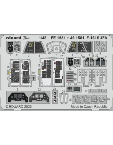 F-16I SUFA for Great Wall Hobby, 1/48 - Eduard Accessories FE1581