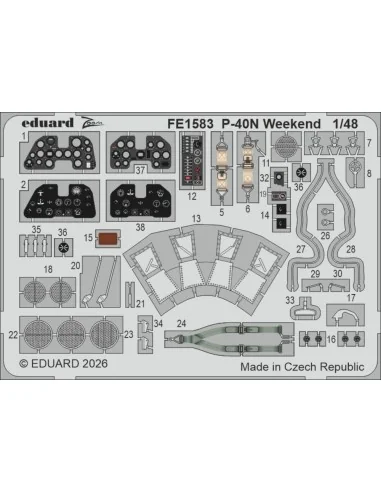 P-40N Weekend for Eduard, 1/48 - Eduard Accessories FE1583