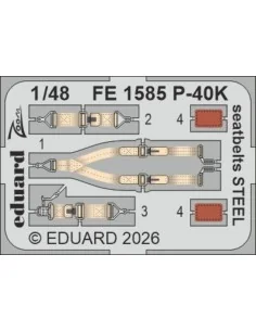 P-40K seatbelts STEEL for Eduard, 1/48 - Eduard Accessories FE1585