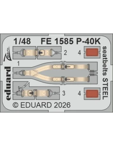 [NO_DESC] P-40K seatbelts STEEL for Eduard, 1/48 - Eduard Accessori...