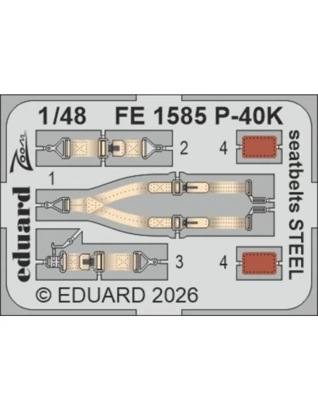[NO_DESC] P-40K seatbelts STEEL for Eduard, 1/48 - Eduard Accessori...