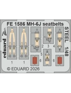 MH-6J seatbelts STEEL for ICM, 1/48 - Eduard Accessories FE1586