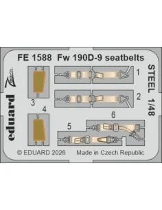 Fw 190D-9 seatbelts STEEL for Miniart, 1/48 - Eduard Accessories FE...