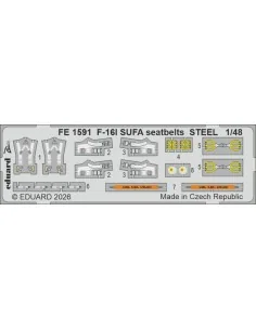F-16I SUFA seatbelts STEEL (Kinetic Gold edition kit) for Kinetic, ...