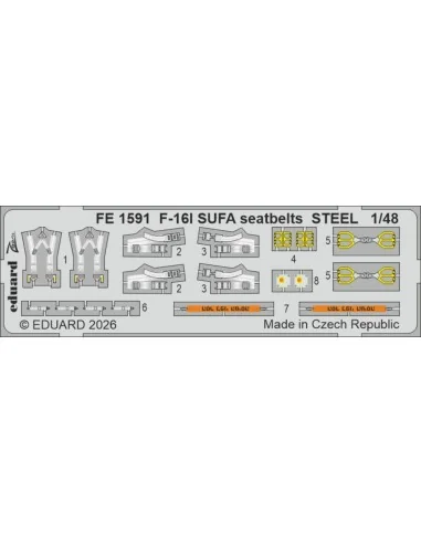 F-16I SUFA seatbelts STEEL (Kinetic Gold edition kit) for Kinetic, ...