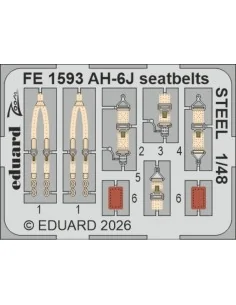 AH-6J seatbelts STEEL for ICM, 1/48 - Eduard Accessories FE1593