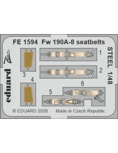 Fw 190A-8 seatbelts STEEL for Hobby Boss, 1/48 - Eduard Accessories...