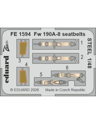 [NO_DESC] Fw 190A-8 seatbelts STEEL for Hobby Boss, 1/48 - Eduard A...