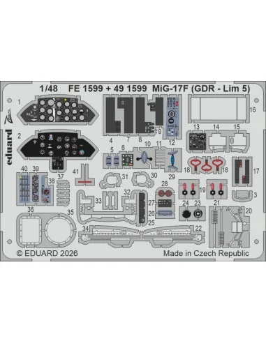 MiG-17F (GDR - Lim 5) for Kinetic, 1/48 - Eduard Accessories FE1599